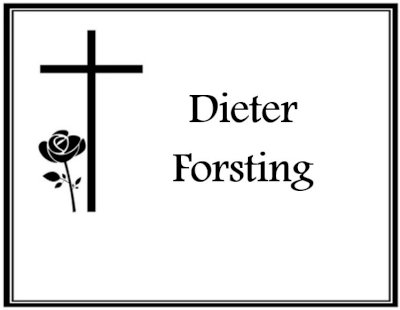 Nachruf Dieter Forsting