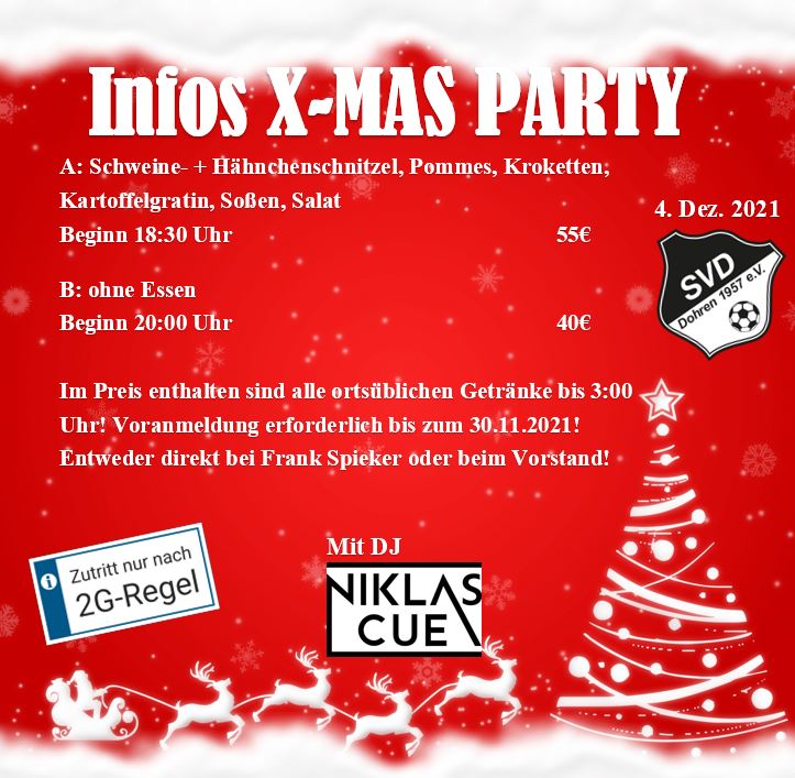 Infos zur X-MAS PARTY