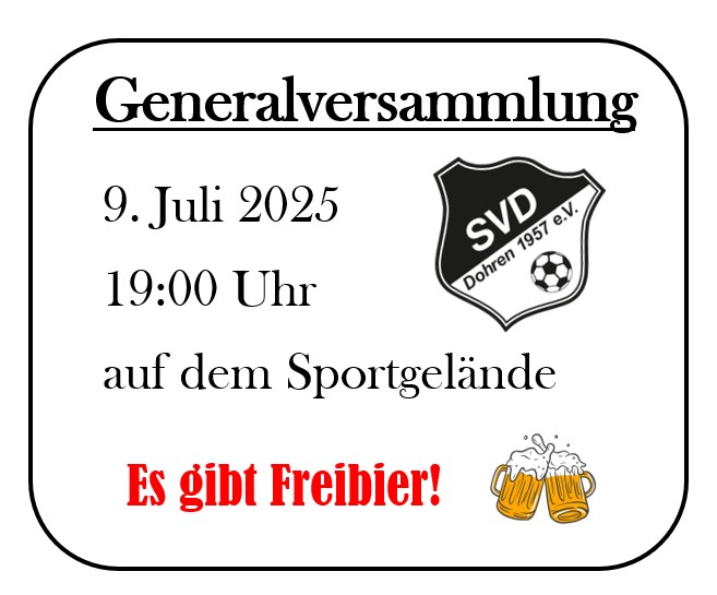 Generalversammlung des SV Dohren